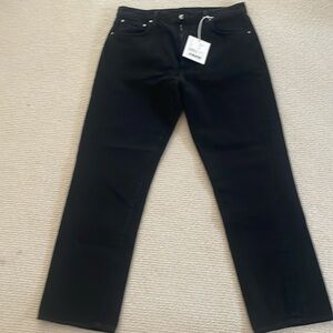 NWT toteme black denim twisted seam straight leg cropped jeans- midrise waist